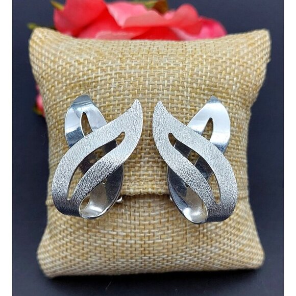 Vintage Sarah Coventry Demi Parure Brooch & Clip Earrings Set Silver Tone - Picture 5 of 9